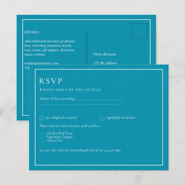 BUDGET Bondi Blue Monochrome Wedding  Postcard (Front/Back)