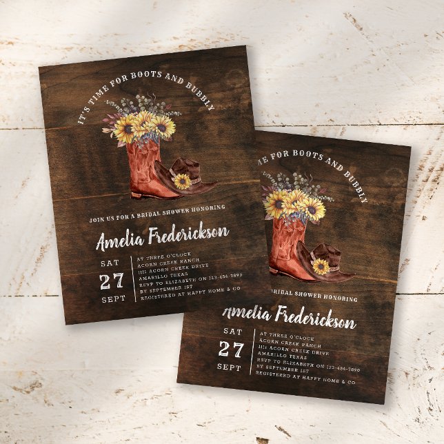 BUDGET Boots and Bubbly Bridal Shower Invitation (Creator Uploaded)