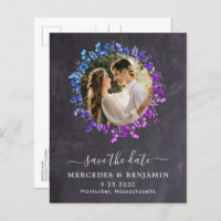 Budget Botanical Eucalyptus QR Save The Date Photo