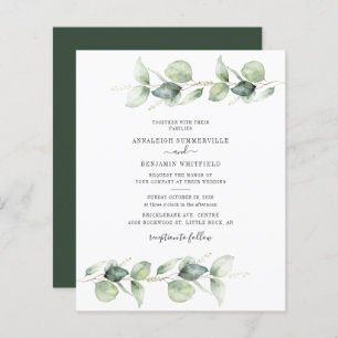  Budget Botanical Eucalyptus Wedding Invitation