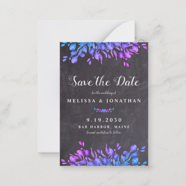 Budget Botanical Foliage Rustic Save The Date Card (Front)