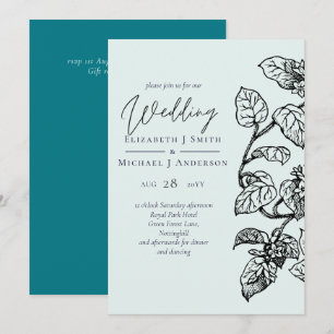 BUDGET Botanical Garden Leaves Wedding Invite