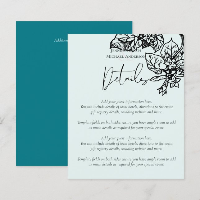 BUDGET Botanical Garden Leaves Wedding Invite (Front/Back)