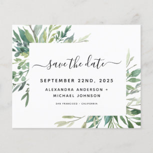 Budget Botanical Greenery Foliage Wedding Flyer