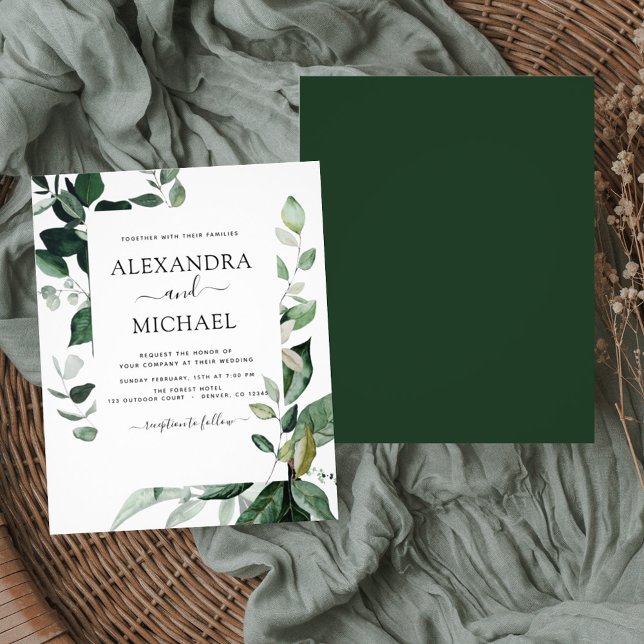 Budget Botanical Greenery Foliage Wedding Flyer (Creator Uploaded)