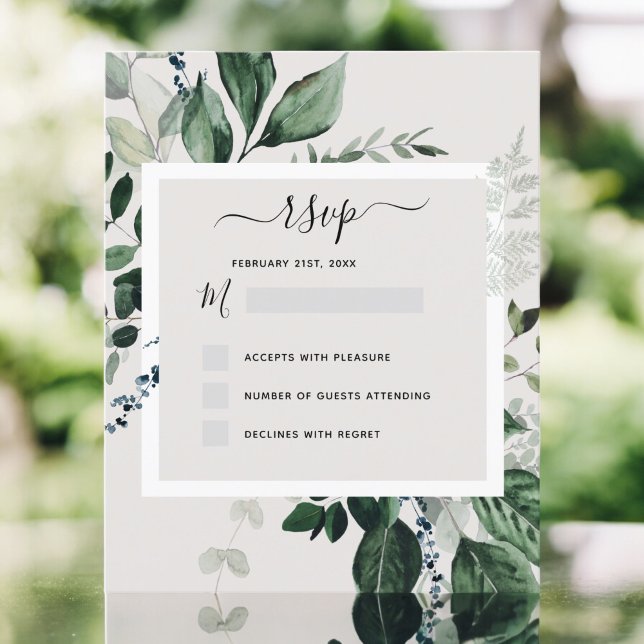 Budget Botanical Greenery RSVP Invitation (Creator Uploaded)