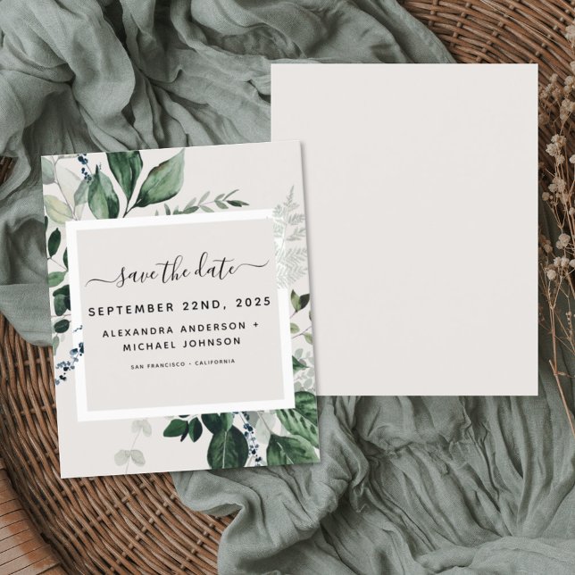 Budget Botanical Greenery Save the Date Invitation (Creator Uploaded)