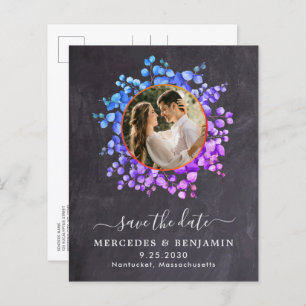 Budget Botanical QR Code Slate Save The Date Photo