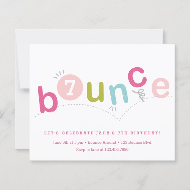 Budget Bounce Kids Age Birthday Party Invitation (Front)