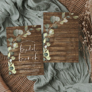 Budget Bridal Brunch Rustic Wood Invitation