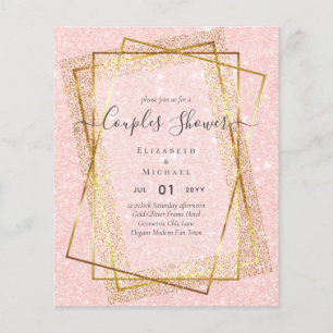 BUDGET Bridal COUPLES Shower Gold Geometric Frame Flyer