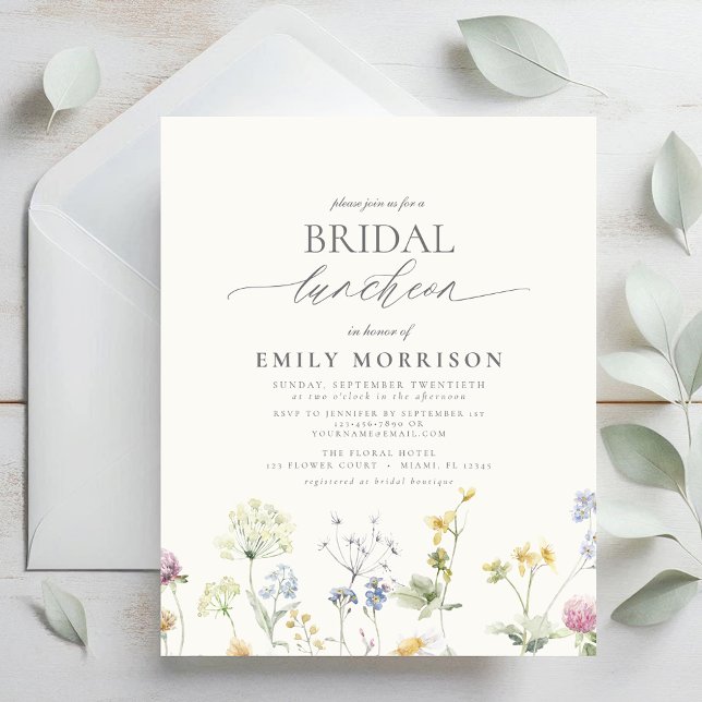 Budget Bridal Luncheon Wildflower Invitation  (Creator Uploaded)