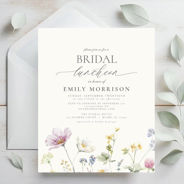 Budget Bridal Luncheon Wildflower Invitation  (Creator Uploaded)