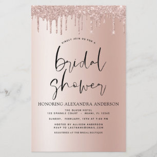 Budget Bridal Shower Blush Pink Glitter