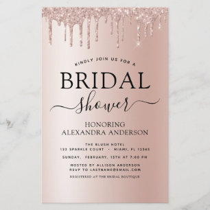 Budget Bridal Shower Blush Pink Glitter