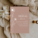 Budget Bridal Shower Botanical Floral Invitation Flyer<br><div class="desc">Budget Minimalist Botanical Floral Line Art  Terracotta (terra cotta) and Neutral Brown Earth Tone Boho Bohemian Sketch Bridal Shower Autumn (Fall),  Winter,  Spring or Summer Invitations - includes beautiful and elegant script typography for the special Bride to Be pre - Wedding celebration.</div>