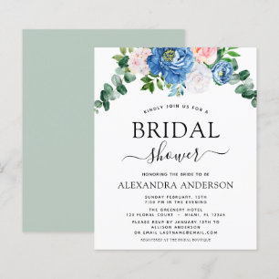 Budget Bridal Shower Eucalyptus Blue Pink Floral