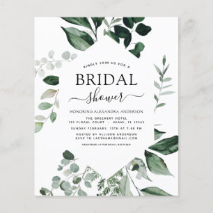 Budget Bridal Shower Eucalyptus Spring Greenery Flyer