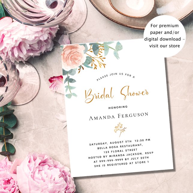 Budget Bridal Shower floral rose gold eucalyptus (Creator Uploaded)