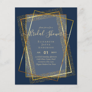 BUDGET BRIDAL SHOWER Glamour Gold Glitter look chi Flyer