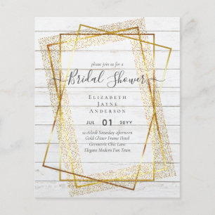 BUDGET BRIDAL SHOWER Glamour Gold Glitter look chi Flyer