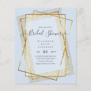 BUDGET BRIDAL SHOWER Glamour Gold Glitter look chi Flyer