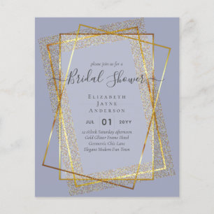 BUDGET BRIDAL SHOWER Glamour Gold Glitter look chi Flyer