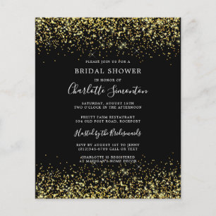 Budget Bridal Shower Glitter Black Gold Girly