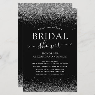 Budget Bridal Shower Glitter Black Silver