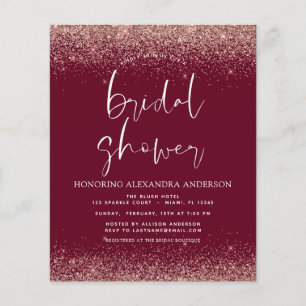 Budget Bridal Shower Glitter Blush Pink Burgundy