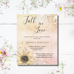 Budget bridal shower gold rustic sunflower fall