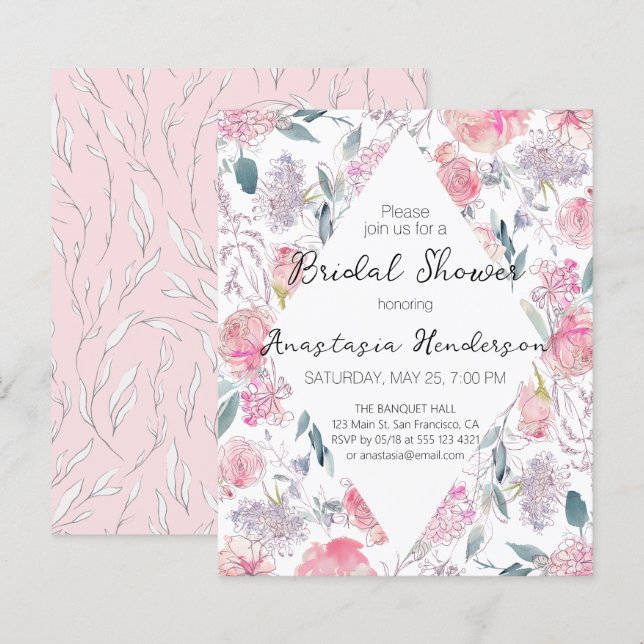 BUDGET Bridal Shower Invitation (Front/Back)
