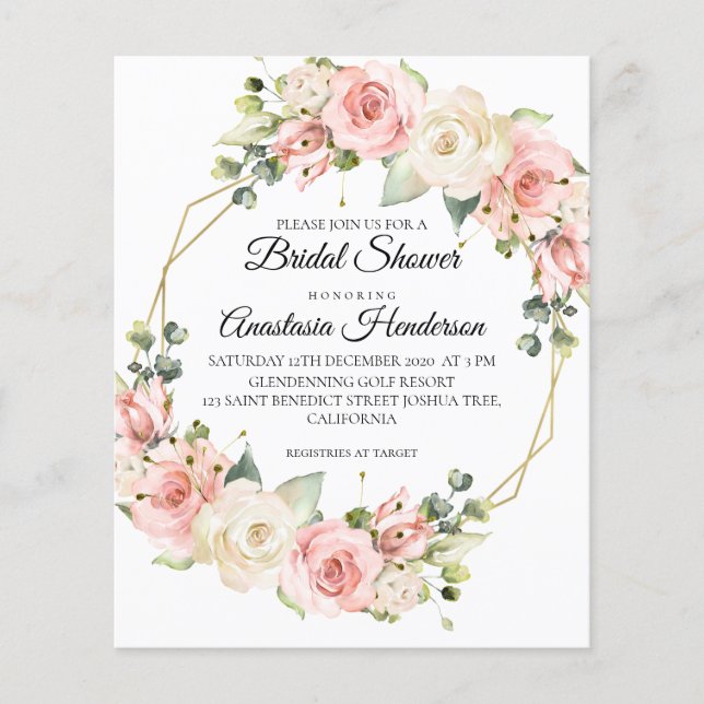 Budget Bridal Shower invitation. Flyer (Front)