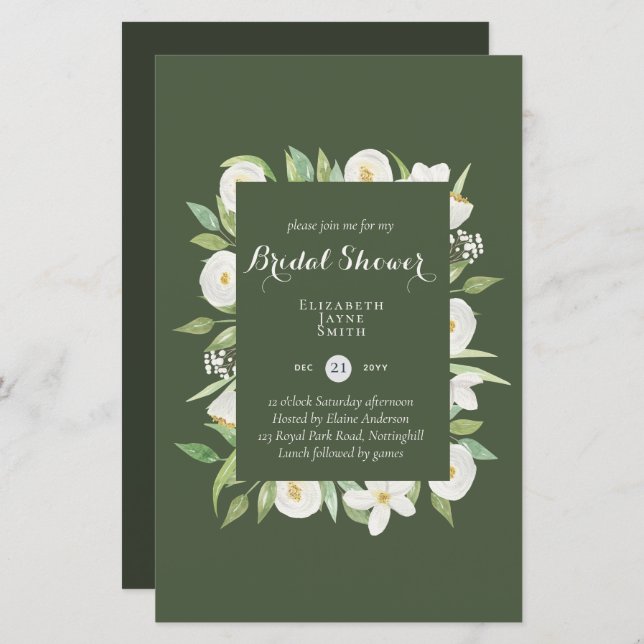 BUDGET Bridal Shower Invitations Custom Colours (Front/Back)