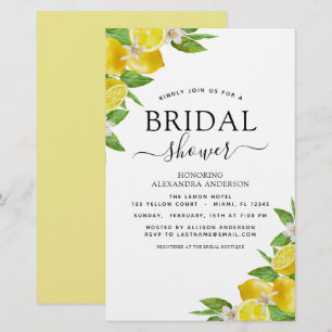 Budget Bridal Shower Lemon Citrus Invitations