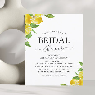 Budget Bridal Shower Lemon Citrus Invitations