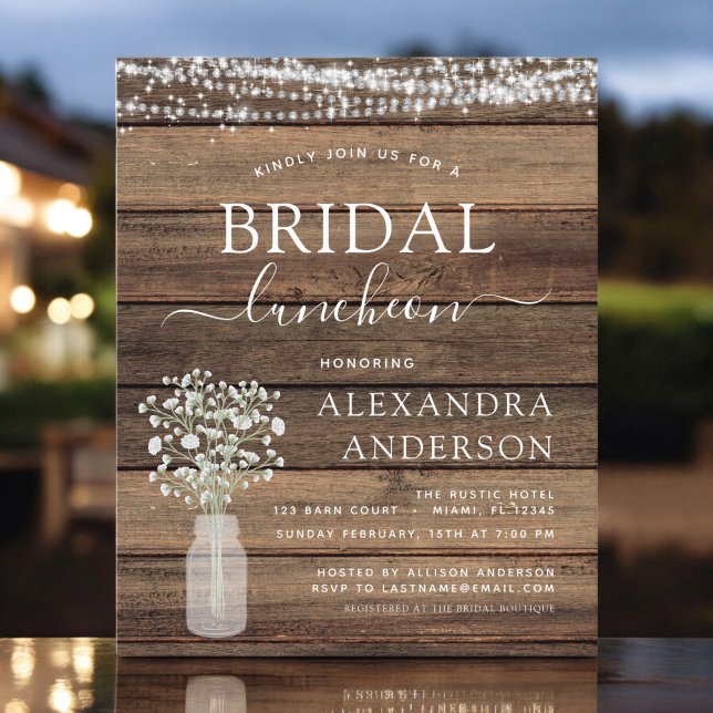 Budget Bridal Shower Luncheon Rustic Invitation (Creator Uploaded)