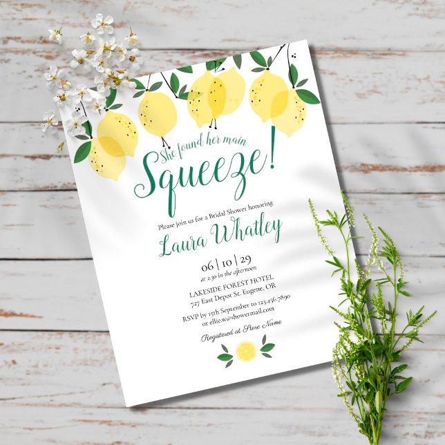 Budget Bridal Shower Main Squeeze Lemon Invitation (Creator Uploaded)