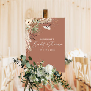 Budget Bridal shower pampas grass modern elegant Poster