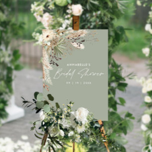 Budget Bridal shower pampas grass modern elegant Poster