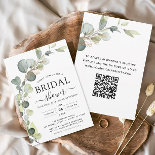 Budget Bridal Shower QR Code Greenery Eucalyptus