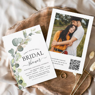Budget Bridal Shower QR Code Photo Eucalyptus