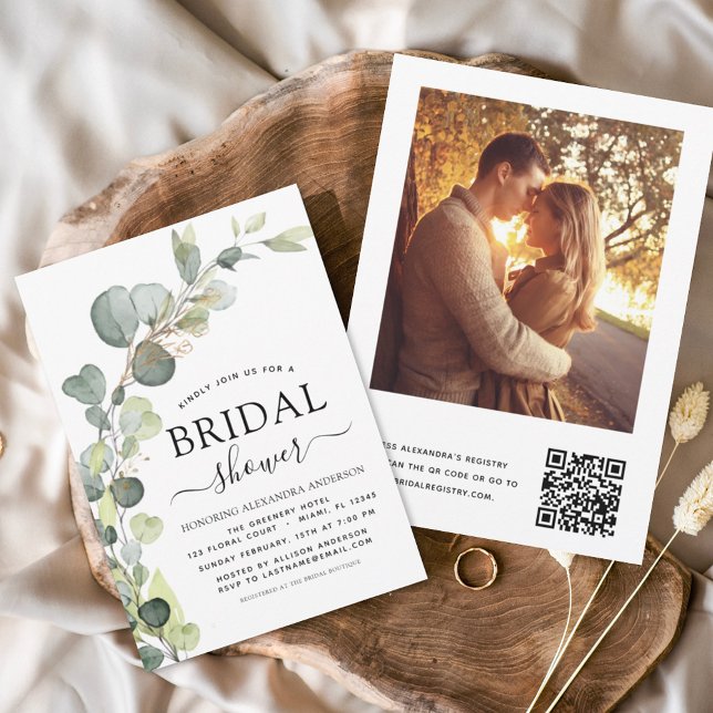 Budget Bridal Shower QR Code Photo Eucalyptus (Creator Uploaded)