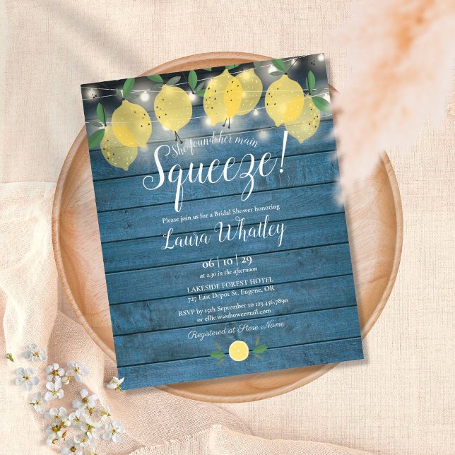 Budget Bridal Shower Rustic Lemons Squeeze Invite (Creator Uploaded)