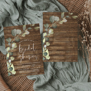 Budget Bridal Shower Rustic Wood Invitation