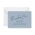 Budget bridal shower script dusty blue thank you