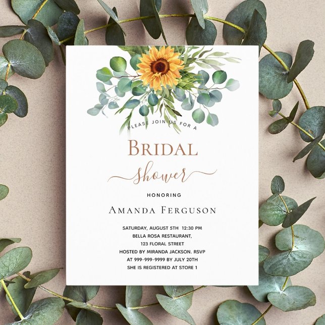 Budget bridal shower sunflowers eucalyptus (Creator Uploaded)