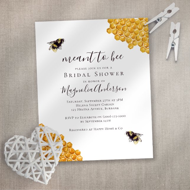 Budget Bride to Bee Bridal Shower Invitation (Creator Uploaded)