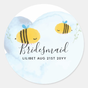 BUDGET Bridesmaid Bridal Party Gifts Bumble BEES Classic Round Sticker