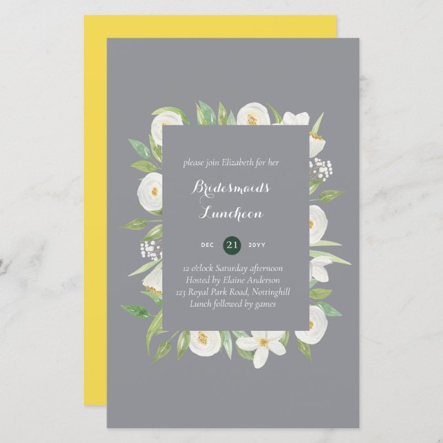 BUDGET Bridesmaids Luncheon Brunch Lunch Floral (Front/Back)